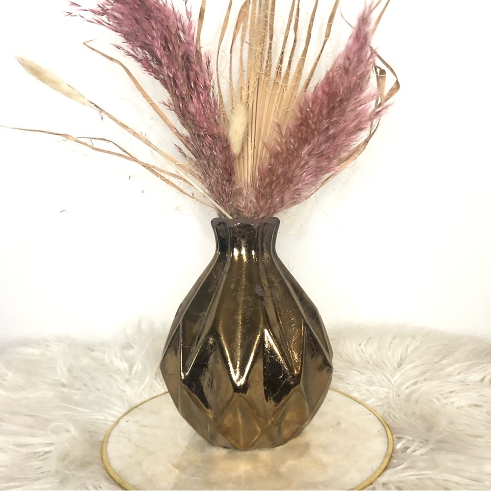 Copper Brown Geo Bottle Vase